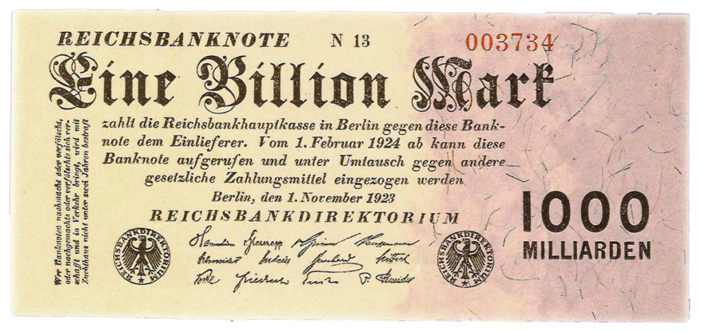 1 billion marks 1 milliarde mark