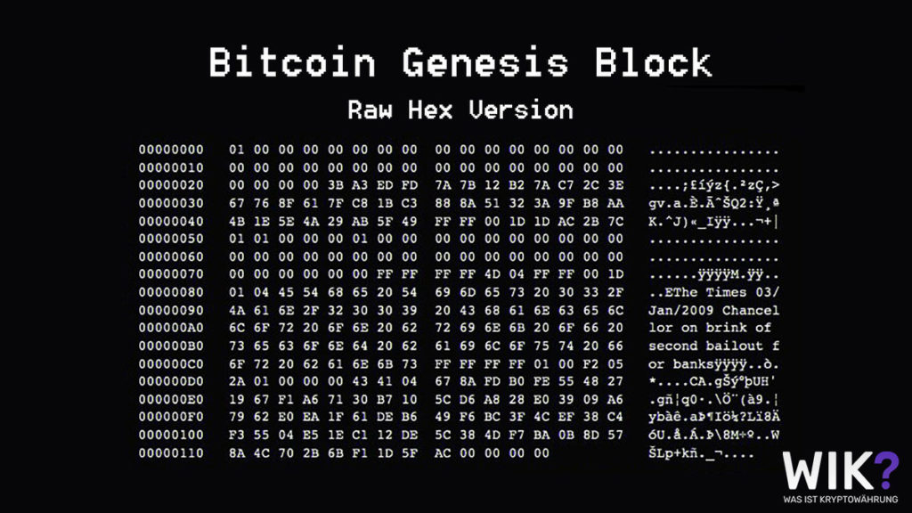 im genesis block dem allerersten datenblock der bitcoin blockchain